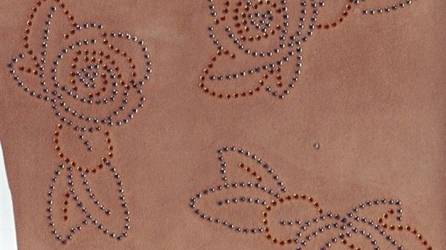 collection 1 cut steel+strass on suede